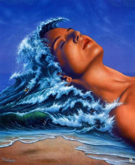 femme dans l eau de mer